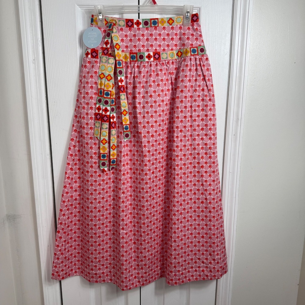 Hill House Home The Faris Skirt XS Pink Cala Check Cottagecore Maxi Skirt